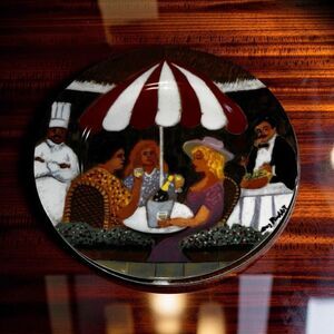 Salad Plate Santa Barbara Guy Buffet Dining Scene 8" Plate